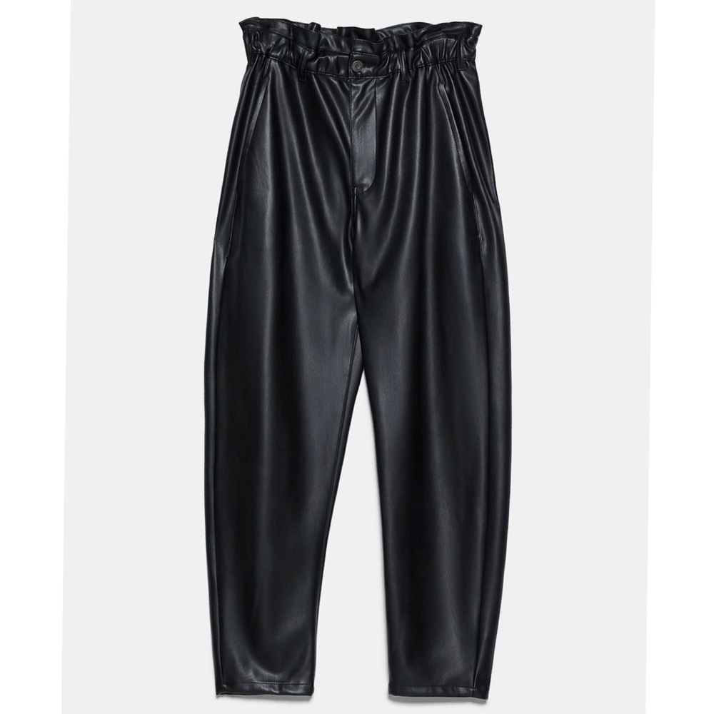 Zara faux leather high waisted trousers
